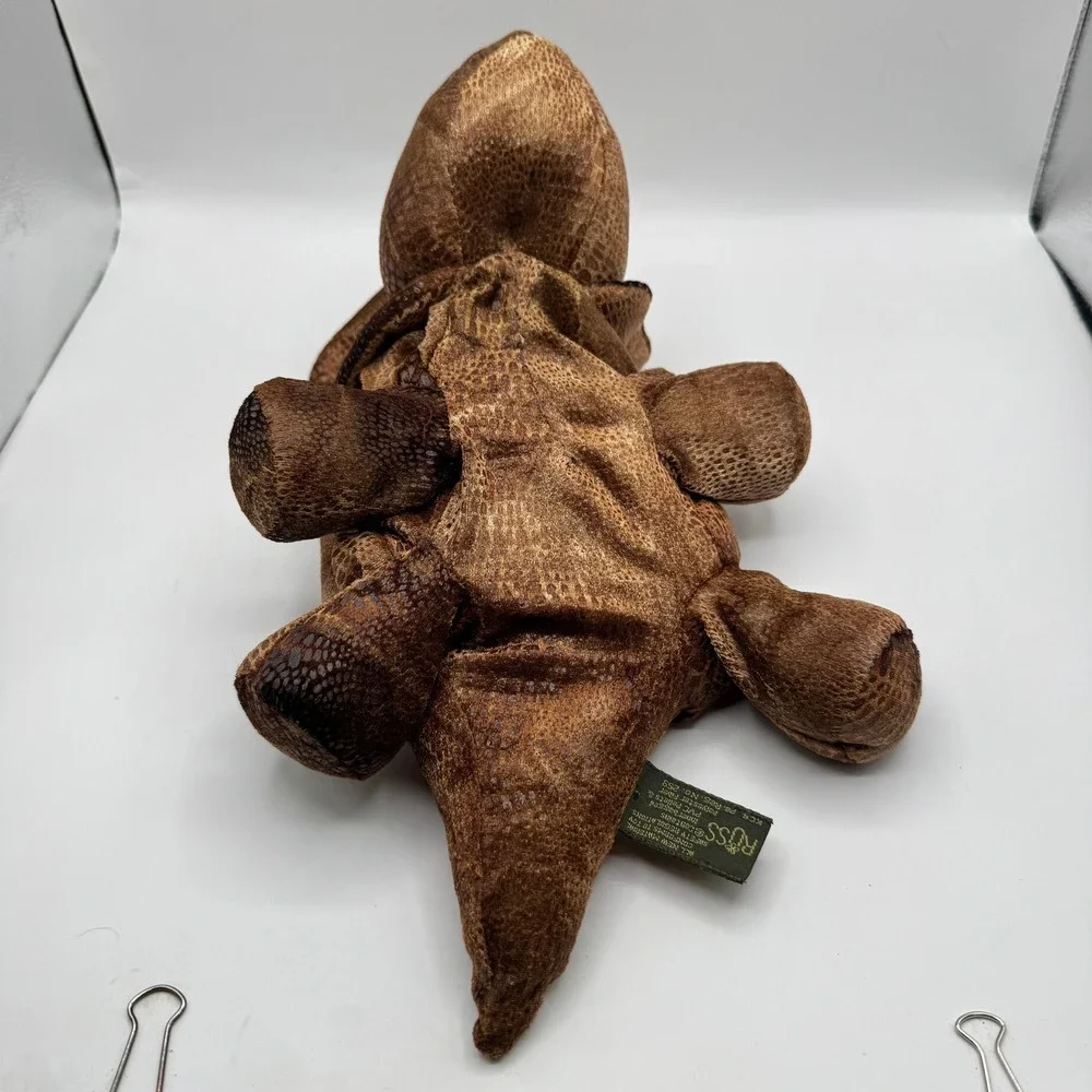 Russ Berrie Triggor Triceratops Plush 1996 Large Brown Scaled Texture Dinosaur